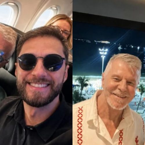 Miguel Falabella posa com o namorado galã e rouba a cena