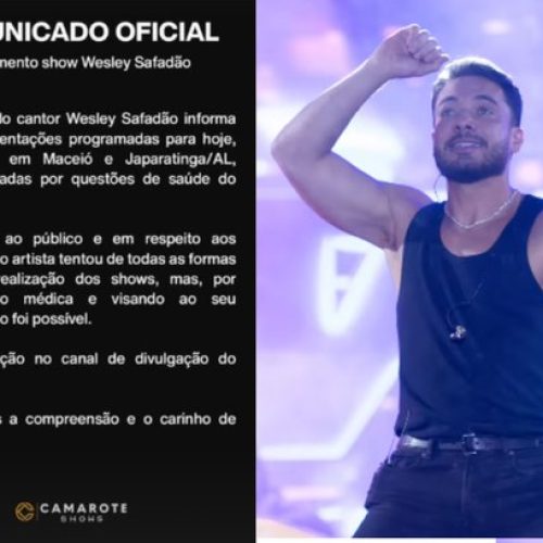 Wesley Safadão cancela shows em Alagoas nesta terça-feira