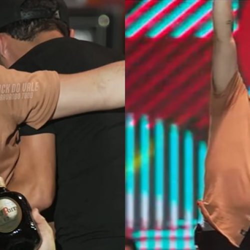 Natanzinho fica bêbado sai carregado de show com Safadão e Xandy